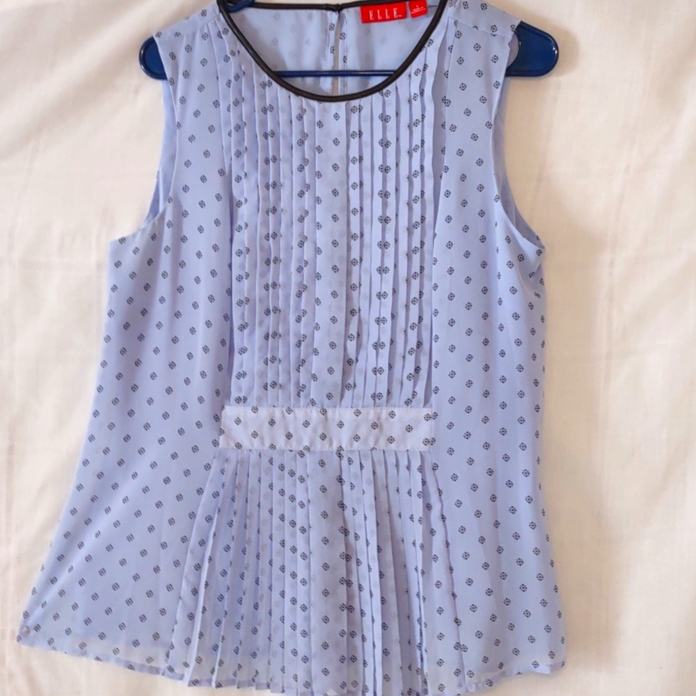 Elle Boho Blouse, Sz 12, Lite Blue- Purple NWOT